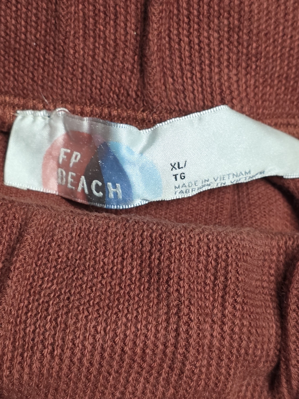 FP Beach Free People Rust Knit Wide Leg Drawstring Pants Size XL - Picture 4 of 6